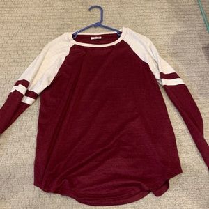 Maroon long sleeve top